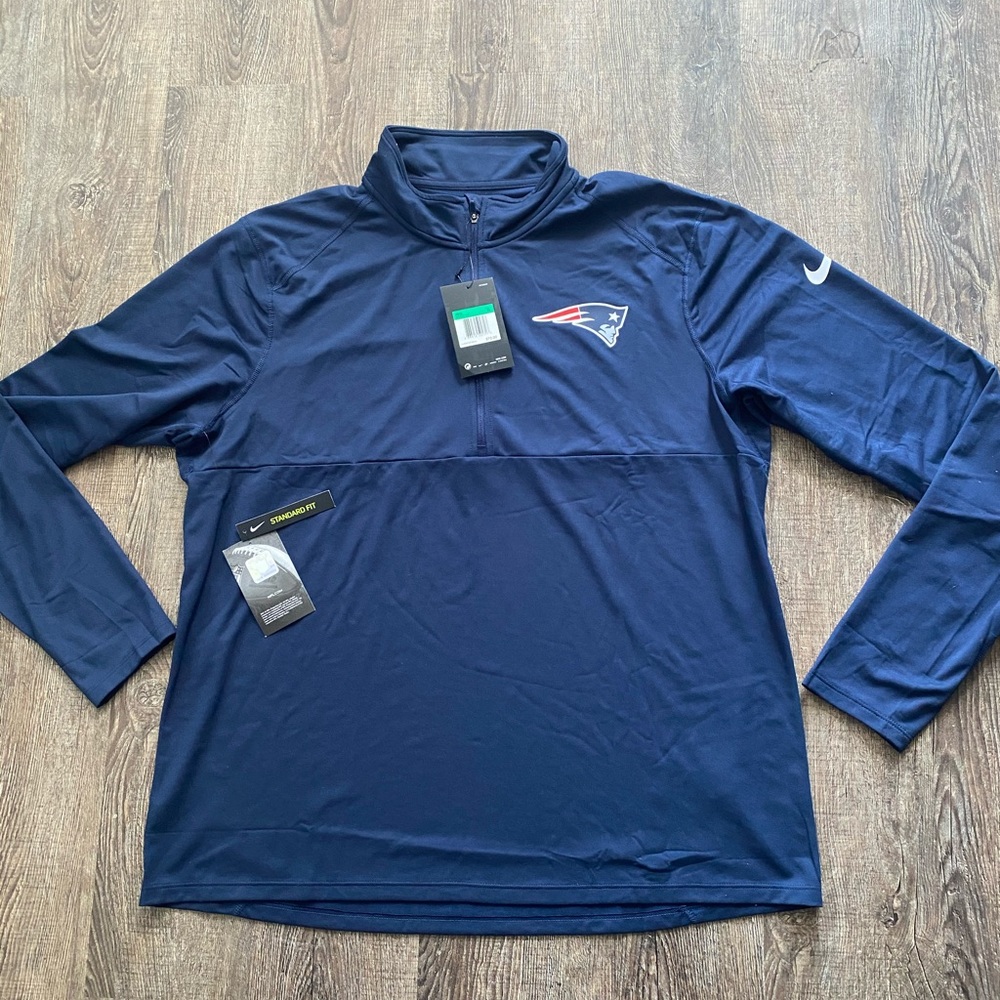 New England Patriots Nike Dri-Fit Navy 1/2 Zip up